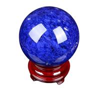 HUJWLBWF Blue Crystal Ball Melting Quartz Sphere with Stand Magic Sculpture Figurine Decoraive Home Decor Table Craft,160mm/6.3in