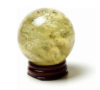 HUJWLBWF Citrine Crystal Ball Ornaments Sphere,Polished Orb Table Decor for Fortune Teller Accessories,Magic,Feng Shui,Witchcraft,Scrying,Decorative,8cm