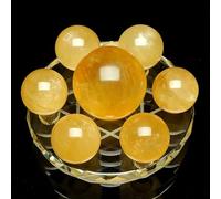 HUJWLBWF Citrine Seven-Star Array Ornaments Stone Creative Home Decorations Crystal Ball Crafts,Chassis Diameter,12cm