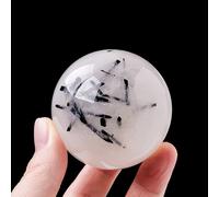 HUJWLBWF Crystal Ball, Black Tourmaline Divnation Sphere for, Feng Shui, Protection, Home Decor, and,55~60mm