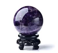 HUJWLBWF Crystal Ball, Dream Amethyst with Stand Crystals Sphere Quartz Purple Figurines for Divination Yoga Home Office FengShui Decoration,7cm/2.7in