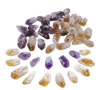 HUJWLBWF Crystal Rough Stone Block Bulk Irregular Small Rock 30-36 Pcs for DIY Ornaments(Amethyst Citrine Mixed)