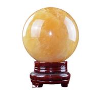 HUJWLBWF Crystal Rough Yellow Calcite Rianbow Quartz Sphere Ball Stones Gemstones Gifts Decor Minerals Aesthetic Room NaturalReiki Decoration,Yellow-13cm
