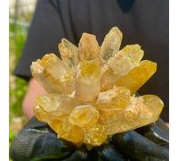 HUJWLBWF dilute Yellow Phantom Cluster Crystal Raw Ore Decoration (Size : 200-250g)