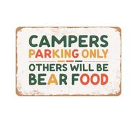 HUJWLBWF Funny Camping Sign Vintage Metal Sign with Bear Country Humor for Garage Man Cave Lake House Wall-Art Others Will Be Bear Food Quote (8 X 12 inch)