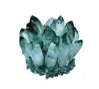 HUJWLBWF Green Phantom Quartz Cluster -Hand-Carved Crystal Stone Décor for Home Office, Gift with Stand