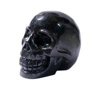 HUJWLBWF Hand Carved Black shungite Skulls Stone Crystal Craft(3 Inch)