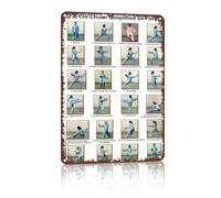 HUJWLBWF Health Movement Metal Sign Grasp Bird Tail Repulse Monkey Tin Display Worn Silver Tone For Community Center Class Room 8 X 12 inch