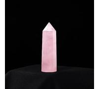 HUJWLBWF Hibiscus Powder Crystal Hexagonal Point Wand Rose Quartz Column Polished Gem Home Decorati (Size : 7-8cm)
