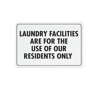 HUJWLBWF Laundry Room Policy Sign Residents Guests Only Reflective Aluminum Sign for Multi-Unit Building Common Area Rule Enforcement Metal (8 X 12 inch)