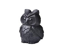 HUJWLBWF Obsidian Quartz Animal Owl Figurine Hand Carved Ornaments Crystal Polished Stones Gemstones Home Decoration Gift (Color : 55x40x38mm)