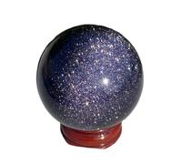 HUJWLBWF Piedra de Palma esférica obsidiana con Destello Dorado 700-750 g