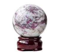 HUJWLBWF Plum Blossom Tourmaline Crystal Ball Decorative Sphere for Home Decoration Fengshui Balls Ornaments Round Precious Gifts,55~60mm