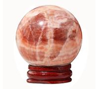 HUJWLBWF Quartz Crystal Ball,Red Meat Stone for Decoration, Home Furnishings, Feng Shui Gift Decor,50~55mm