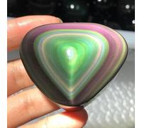 HUJWLBWF Rainbow Obsidian Cat'S Eyes Quartz Crystal Heart Stones Minerals Home Decor Gift Wiccan (Size : 340-360g)