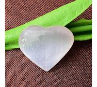 HUJWLBWF Selenite Heart Shaped Hand Carved Polished Love Crystal Souvenir Home Decoration Couples Collectible Gift