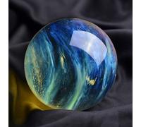 HUJWLBWF Smelting Yellow Red Crystal Ball with Stand, Quartz Gemstone, Stones Crystals for Feng Shui Divination Home Decoration,20cm/7.9in