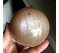 HUJWLBWF Stone Orange Moonstone Ball Crystal Shiny Tabletop Ornament Room Decoration Ornaments (Size : 61-70mm)