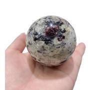 HUJWLBWF Stone White Twinkling Garnet Symbiotic Quartz Crystals Ball Spheres Accompanying Decorative Stones Minerals Spiritual (70-80mm)