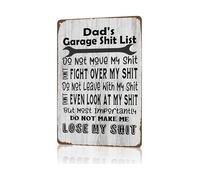 HUJWLBWF Vintage Tin Sign Dads List Cool Rules for Men Funny Garage Decor Man Cave Wall-Art Retro Plaque for Fathers Day Birthday Party 8 X 12 in