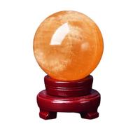 HUJWLBWF Yellow Crystal Sphere Citrine Quartz Ball Stone Gems Room Specimens Accessories Witchcraft Fengshui Home Decoration,60mm