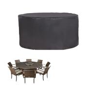 HUJZJY Funda Mesa Jardin Redonda 180x100cm, Funda Muebles Jardin Impermeable, Cubierta de Muebles de Exterior, Tela Oxford Funda Protectora para Mesa y Sillas Jardin, Cubierta de Muebles