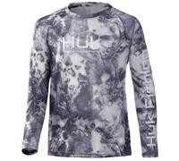 HUK Kids' Standard Pursuit Camo Long Sleeve Performance Shirt, Mossy Oak Leeward, Small