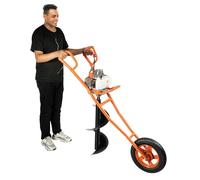 HuKaiL Broca a gas de 2 tiempos con carro de mano, 63 cc, 8800 ± 300 rpm, gasolina, monocilindro, refrigerado por aire, con depósito de combustible de 1,3 l, para taladros de 60 - 300 mm de diámetro,