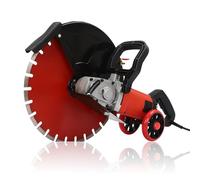HuKaiL Fresa eléctrica de hormigón, 3000 rpm, sierra de hormigón, cortador de hormigón con diámetro de disco de 410 mm y profundidad de corte ajustable de 165 mm, sierra de piedra, sierra húmeda para