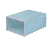 HuKaiL Juego de 20 cajas de zapatos de plástico transparente apilables con tapa abatible para zapatos hasta la talla 52, caja de almacenamiento de zapatos de polipropileno (verde)