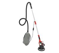 HuKaiL Lijadora para paneles de yeso, 800-1800 rpm, 6 velocidades, lijadora de pared ajustable, 1,2 - 2,2 m con disco de 255 mm, lazo LED, longitud, lijadora con aspiración, rojo