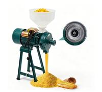 HuKaiL Molinillo eléctrico de cereales para especias, 2,2 kW, 40 - 60 puntos, molinillo de maíz comercial con embudo, máquina en polvo con grosor ajustable, molinillo de cereales de alto rendimiento