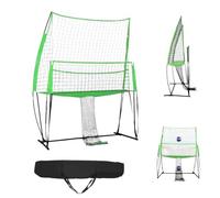 HuKaiL Sistema de red de entrenamiento de voleibol, red de voleibol ajustable con altura de 1,98 - 2,4 m, reboteador extraíble con bolsillo para golpear, picar, 2,44 x 3,35 m