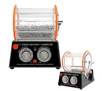 HuKaiL Tambor de pulido de 5 kg para joyas, vaso con 5 velocidades variables de control y ajuste de tiempo de 10 - 60 minutos, pulidora de joyas, pulido de monedas, cartuchos de limpieza, latón