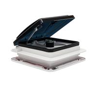 HuKaiL tragaluz techo 28 x 28 cm, techo de caravana con cuatro fuentes de luz LED y ajuste de velocidad del aire, campista, tragaluz para caravana universal 30 x 30 cm