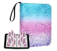 Hukermoon Album de Tarjetas Album de Cartas Coleccionables, Carpeta de Tarjetas Álbum para Cartas 50 Páginas Almacenar 400 Cartas, Álbum Cromos Carpetas Album Fundas para Niños Niñas (B)