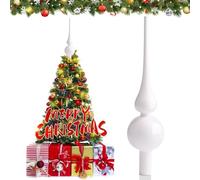 Hukermoon Topper de Árbol de Navidad, Punta de Árbol de Navidad Vidrio, Copa para Árbol de Navidad 26 cm, Adornos de Árbol de Navidad, Adorno Punta Arbol para Decoración de Navidad (Blanco Porcelana)