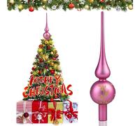 Hukermoon Topper de Árbol de Navidad, Punta de Vidrio 26 cm, Copa y Adornos para Decoración Navideña (Púrpura Mate)
