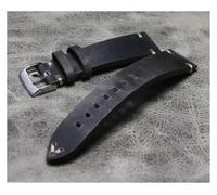 HUKILU yaoqijie 20mm 21mm 22mm Vintage marrón gris verde correa de reloj Crazy Horse correa de reloj de cuero Compatible con IWC Mark pulsera lasting(A,20mm)