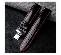HUKILU yaoqijie Accesorios Correa de reloj de cuero con cera de aceite 18 mm 19 mm 20 mm 21 mm 22 mm lasting(Butterfly buckle-02,22mm)