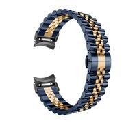 HUKILU yaoqijie Correa de acero for reloj 6 Classic 43 47 mm Correa de metal de ajuste rápido for reloj 6/5/4 40 mm 44 mm 5Pro 45 mm lasting(Blue Gold,Watch 4 40mm 44mm)