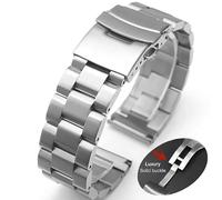 HUKILU yaoqijie Correa de acero inoxidable 316L sólida de 18 mm, 20 mm, 22 mm y 24 mm for relojes GT4/GT3 de 46 mm, correa for pulseras de lujo lasting(Silver-Solid Buckle,24mm)