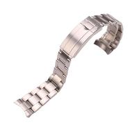 HUKILU yaoqijie Correa de reloj de acero inoxidable 316L, pulsera de 20mm, eslabones de tornillo cepillado plateado, correa de reloj de Metal con extremo curvo lasting