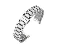 HUKILU yaoqijie Correa de reloj de acero inoxidable con extremo curvo, correas de reloj de 16 mm, 17 mm, 18 mm, 19 mm, 20 mm, 21 mm, 22 mm, 23 mm y 24 mm lasting(Silver curved,18mm)