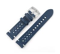 HUKILU yaoqijie Correa de reloj de cuero genuino 18mm 20mm 22mm pulsera deportiva transpirable correa de reloj for hombres y mujeres lasting(Blu,22mm)