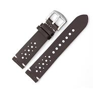 HUKILU yaoqijie Correa de reloj de cuero genuino 18mm 20mm 22mm pulsera deportiva transpirable correa de reloj for hombres y mujeres lasting(Dark Coffee,20mm)