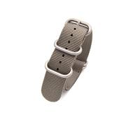 HUKILU yaoqijie Correa de reloj de nailon tejido for deportes y ocio, color negro, verde y gris, de 18 mm, 19 mm, 20 mm, 21 mm, 22 mm, 23 mm, 24 mm y 26 mm. lasting(Gray silver buckle,20mm)