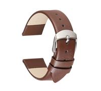HUKILU yaoqijie Correa de reloj de piel de becerro auténtica suave, pulseras de moda for mujer, correas de muñeca de 14mm, 16mm, 18mm, 20mm, 22mm, correa de reloj fina for mujer lasting(Brown,20mm)