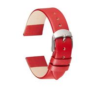 HUKILU yaoqijie Correa de reloj de piel de becerro auténtica suave, pulseras de moda for mujer, correas de muñeca de 14mm, 16mm, 18mm, 20mm, 22mm, correa de reloj fina for mujer lasting(Red,20mm)