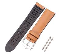 HUKILU yaoqijie Correa de reloj de piel de vaca y silicona, 18, 20 y 22 mm, for hombre y mujer, impermeable y transpirable, accesorios for reloj. lasting(Yellow,20mm)